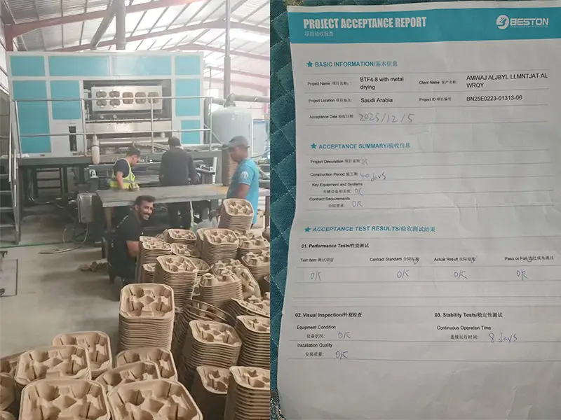 Clients Feedback on BTF4-8 Egg Tray Machine Project