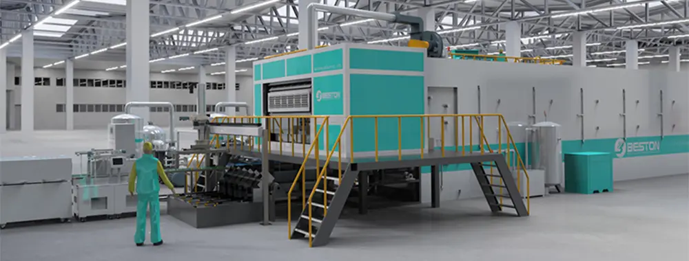 3D Display of Egg Tray Metal Drying Machine